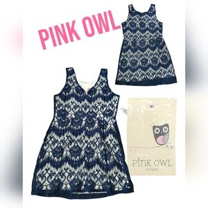 Pink Owl Navy Lace Mini Dress Size MEDIUM